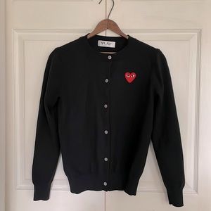 Black “Play” cardigan sweater Size S.